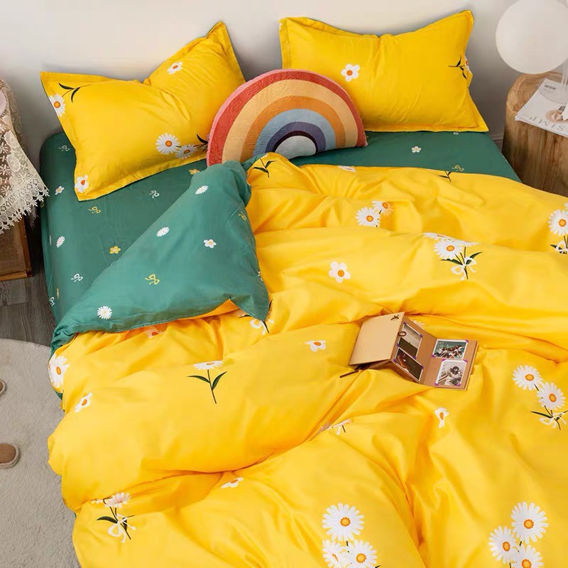 SÉT CHĂN GA GỐI POLY COTTON CÚC HỌA MI
