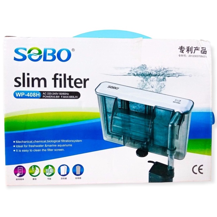 Máy lọc treo sobo wp 308h, 408h, 508h, lọc thác bể cá, lọc sạch váng bẩn, hút cặn nước bể cá, tiết kiệm điện