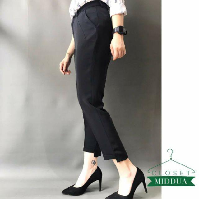 Quần baggy gấu lệch