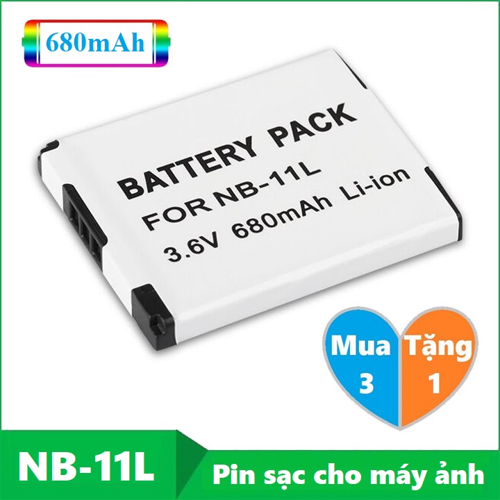 Pin máy ảnh nb-11l dung lượng thực 680mah - pin cho nb 11l - battery pack for canon nb-11l