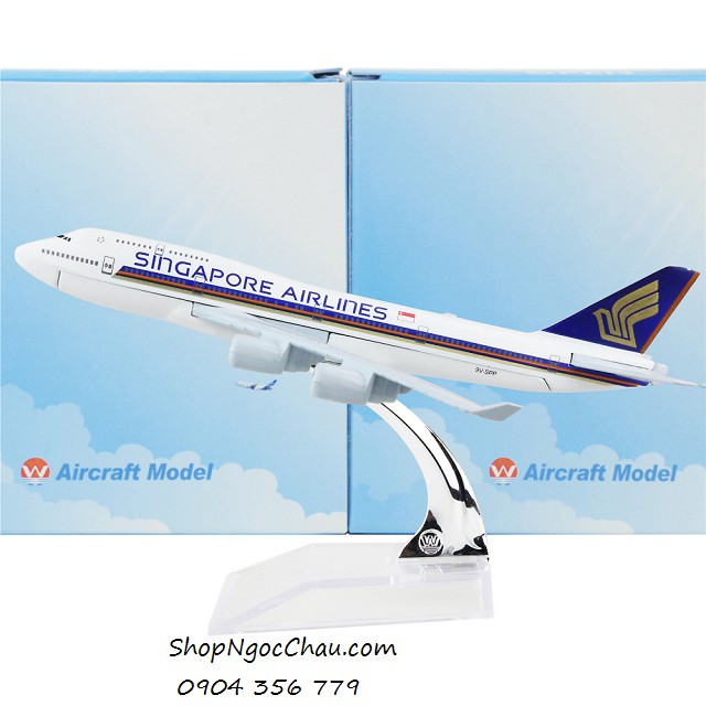 Mô hình máy bay tĩnh B747 Singapore Airlines 16cm
