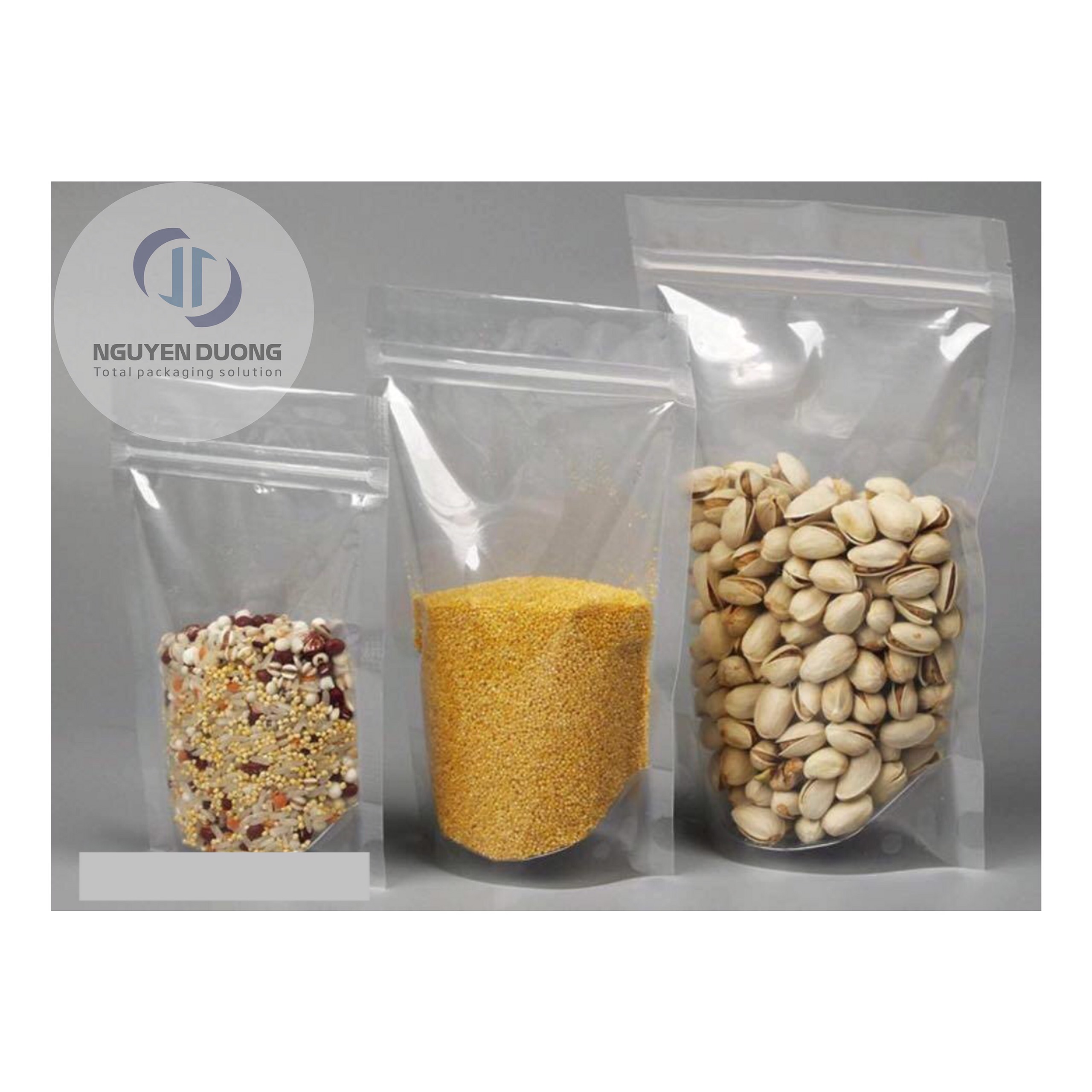 1kg Túi Zip trong suốt đáy đứng