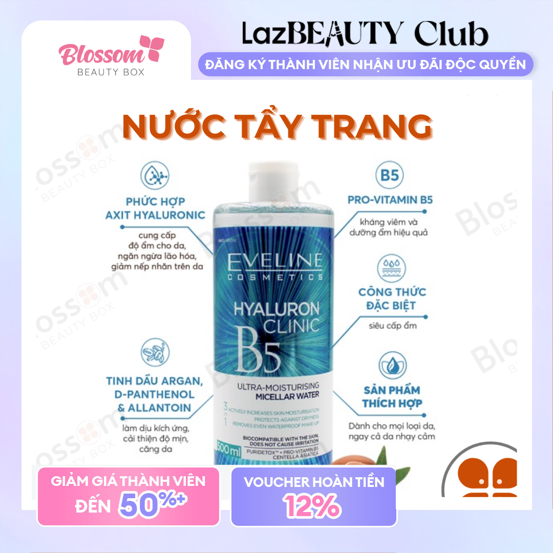 [Blossom] NƯỚC TẨY TRANG EVELINE 500ML FACEMED+