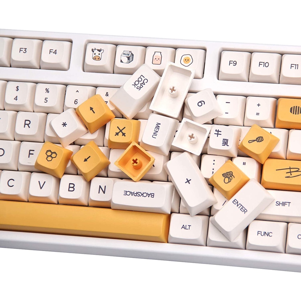 Keycap Honey Milk Profile XDA  cho bàn phím cơ in Dyesub chất liệu PBT cao cấp