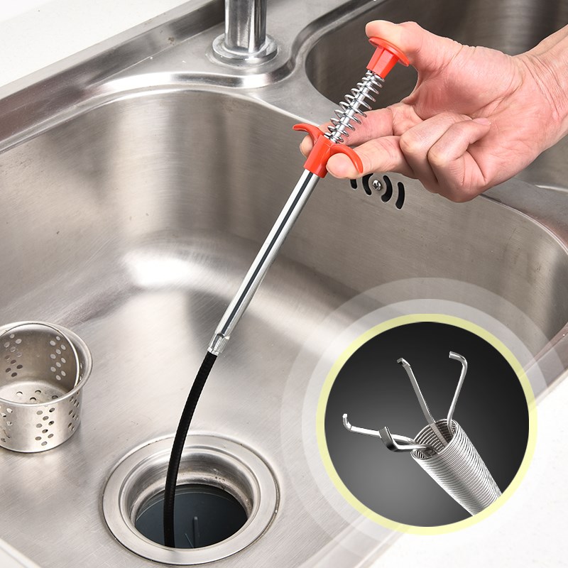 [HCM]Dụng Cụ Gắp Rác Thông Cống - Ngăn Nghẹt Cống Bồn Cầu Bồn Rửa Chén Lavabo... (60cm)