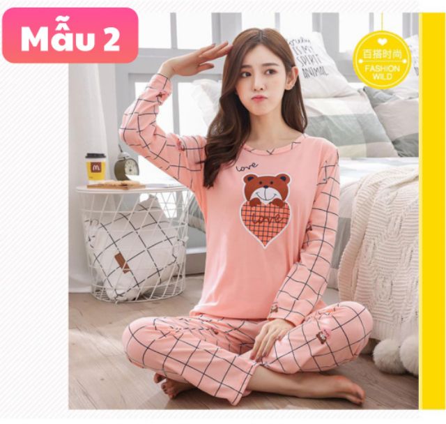 Bộ ngủ thu đông nữ siêu cute