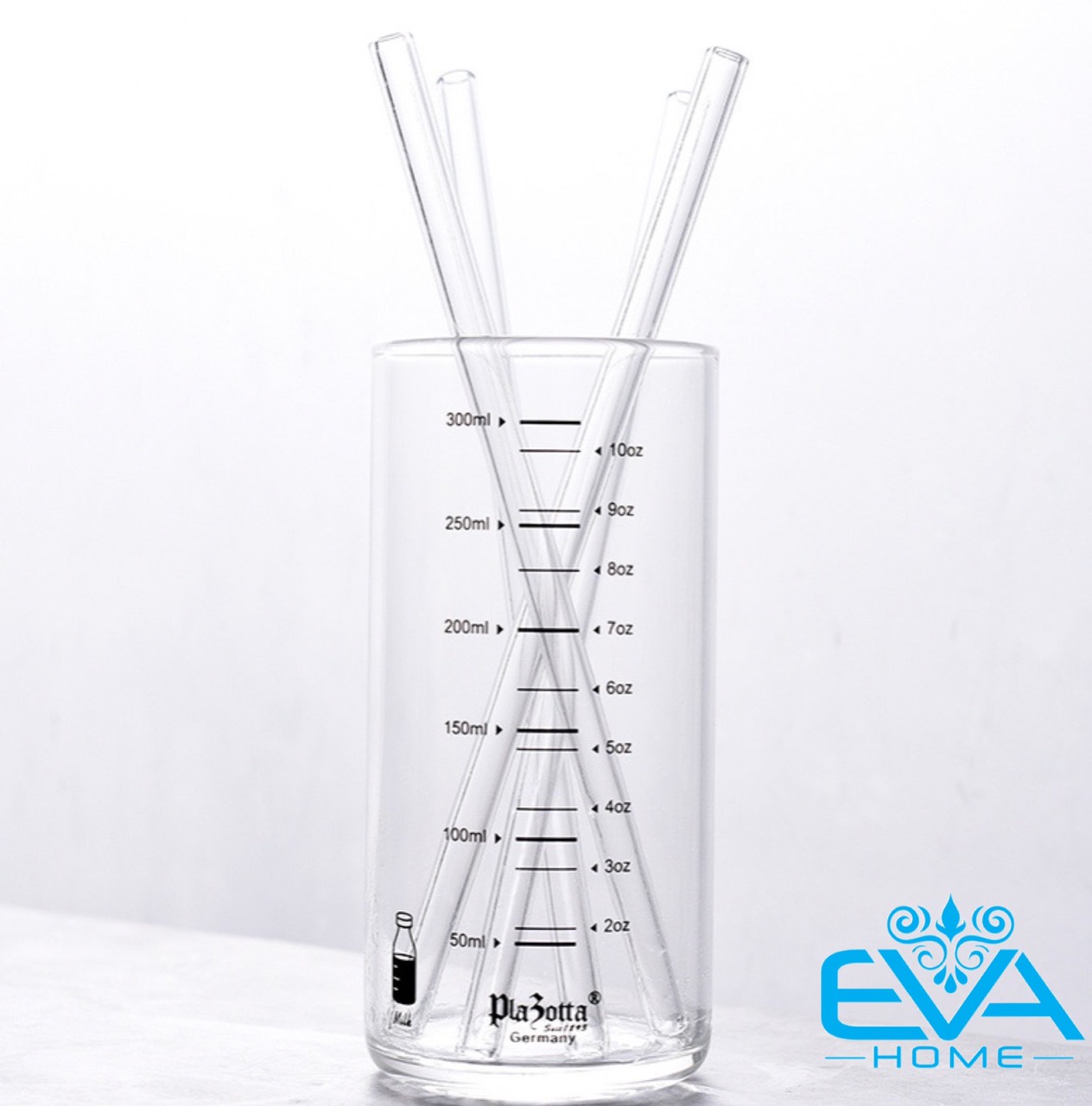 Ống Hút Thuỷ Tinh Trắng Trong Suốt Dáng Thẳng Glass Drinking Straws 18 Cm M3504