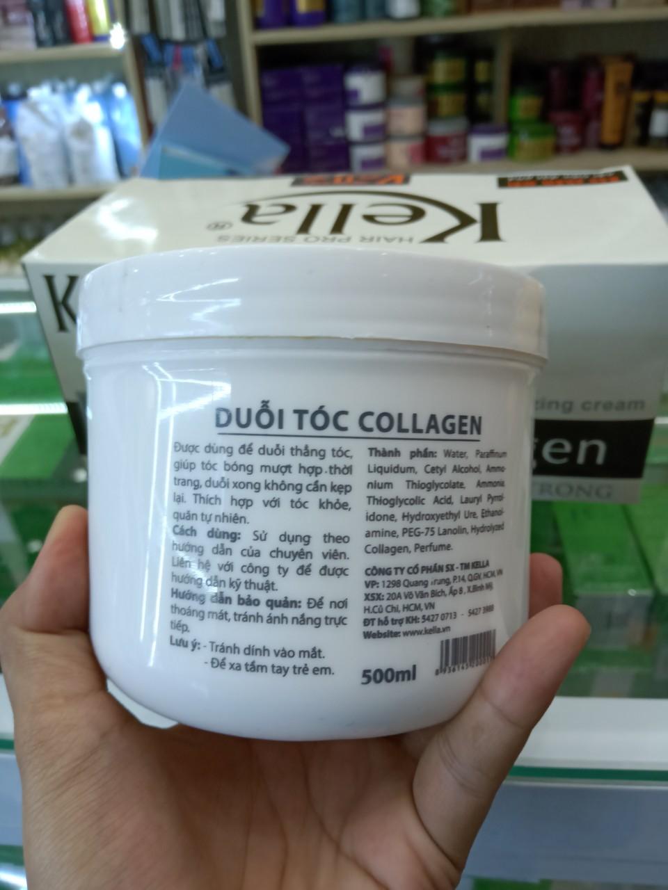 Kem duỗi tóc Collagen Kella 500mlx2