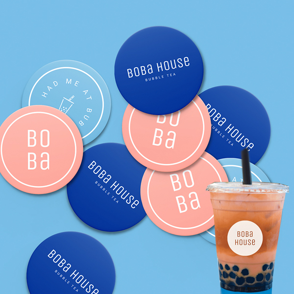 200 Tem nhãn, decal nhựa (5cmX5cm) chống thấm, miễn phí thiết kế