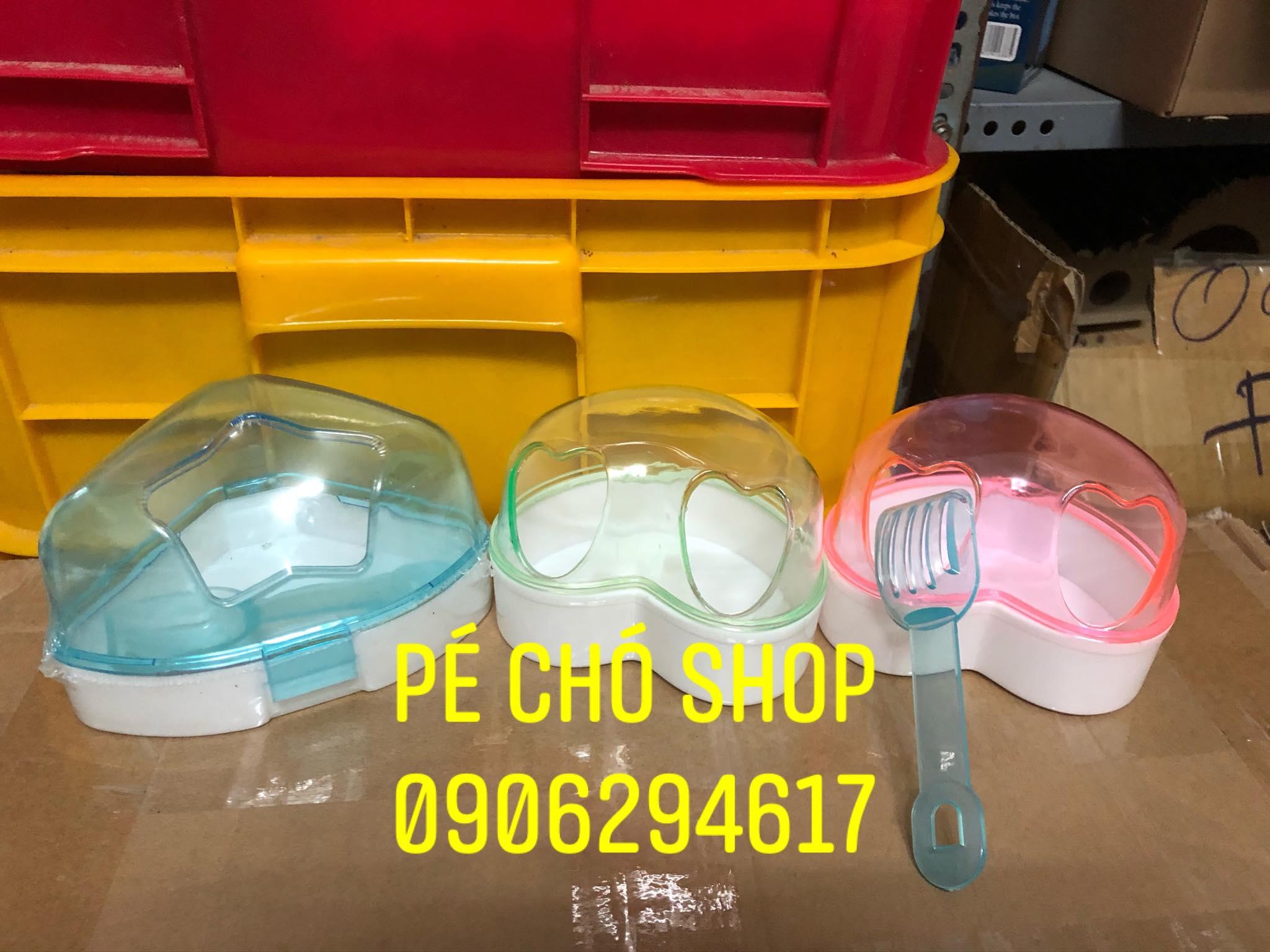 [HCM]Nhà Tắm hamster Mika có Muỗng xúc cát (2size vừa và to)
