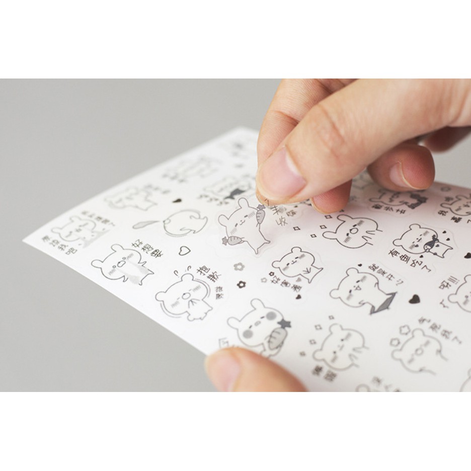 Sticker hình dán Động vật đen trắng