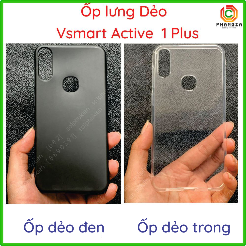 Ốp lưng Vsmart Active 1+ dẻo đen, dẻo trong