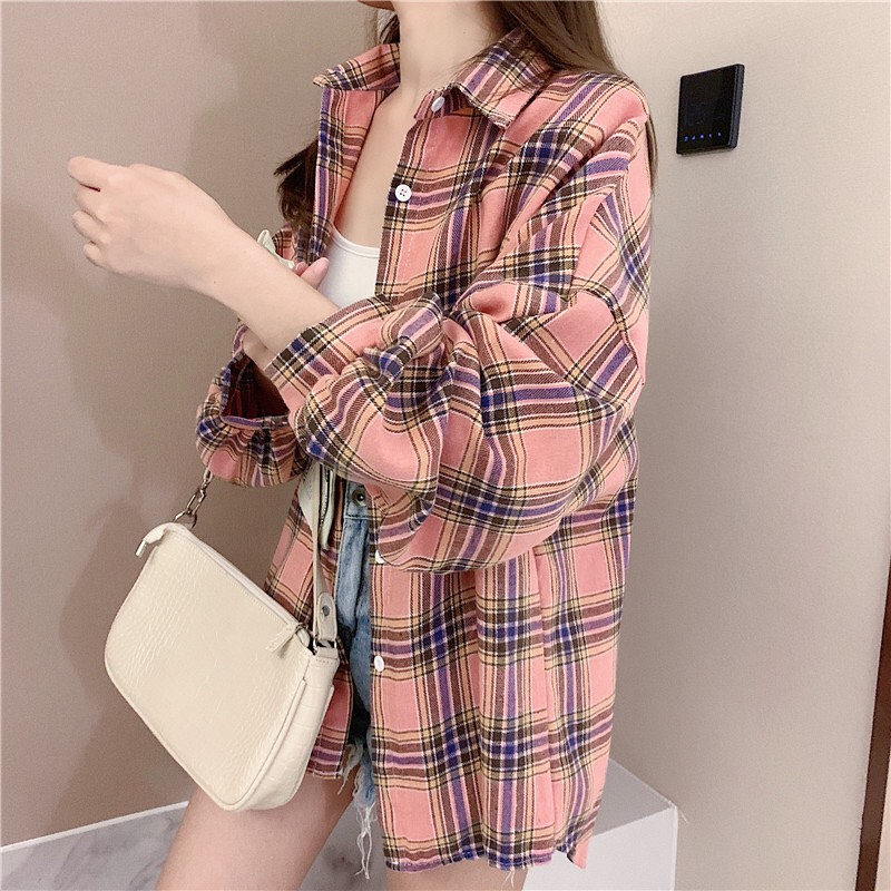 [HCM]Áo sơ mi carô phong cách retro HK cá tính
