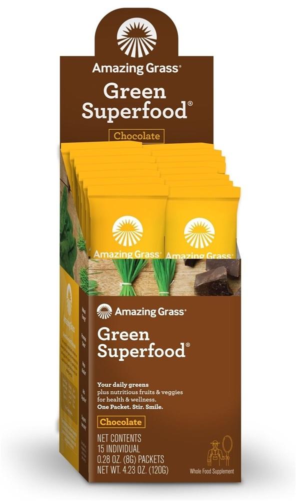 Bột siêu thực phẩm hữu cơ hương Chocolate Amazing Grass gói 8g