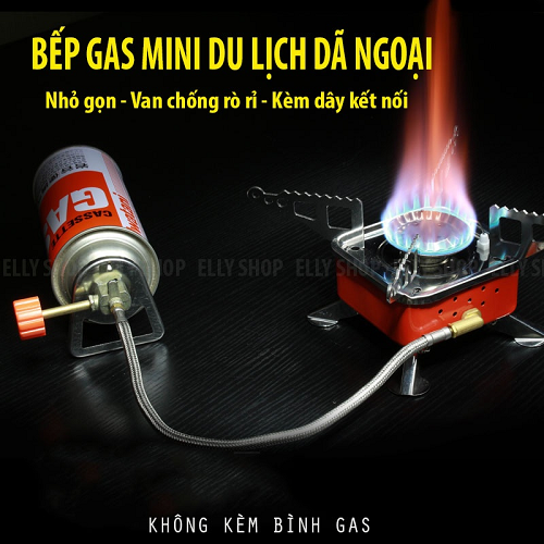 ( ĐANG SALE - 50% ) Bếp gas mini du lịch xếp gọn hợp kim thép chắc chắn, đánh lửa tự động chuyên phượt thủ sử dụng an toàn với bình gas mini đã qua kiểm duyệt