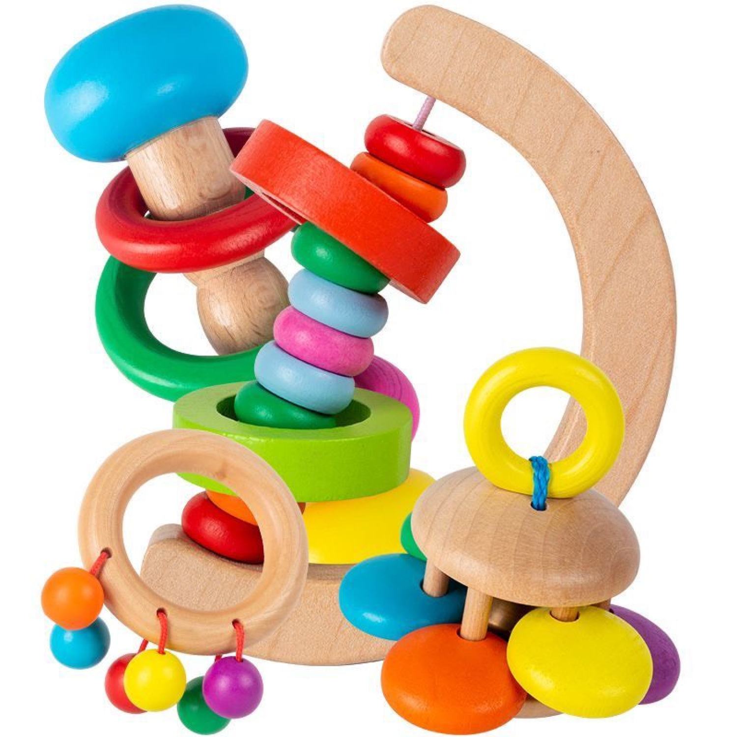 Set 4 món lục lạc gỗ cho bé - Đồ chơi trẻ sơ sinh MH: 9000000285