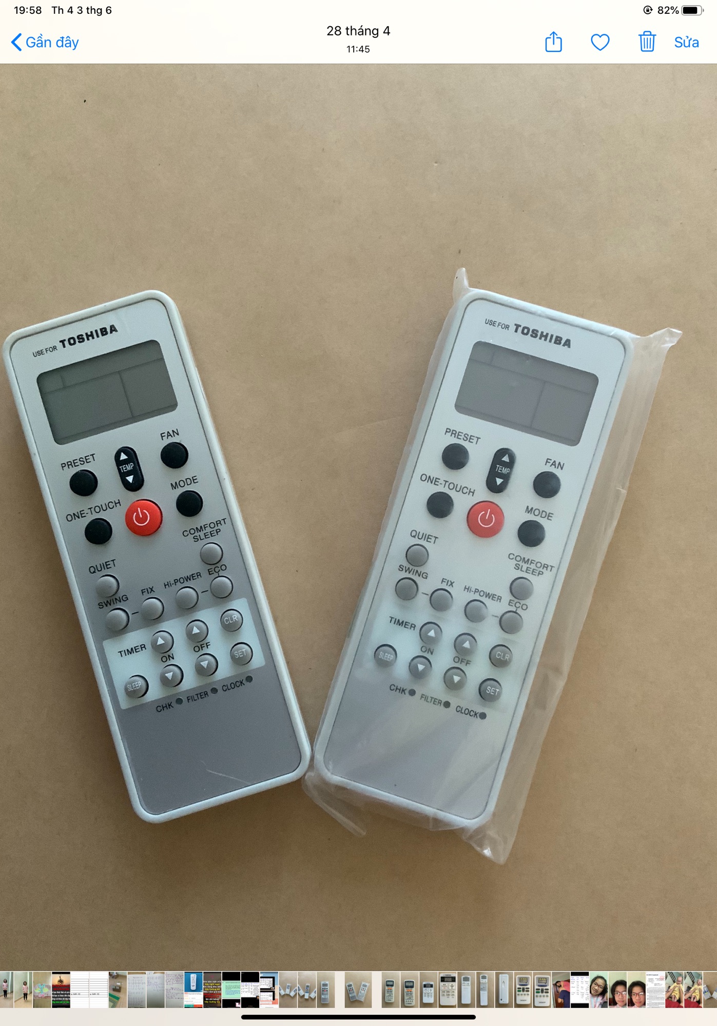 Điều khiển điều hoà Toshiba (mẫu 2)