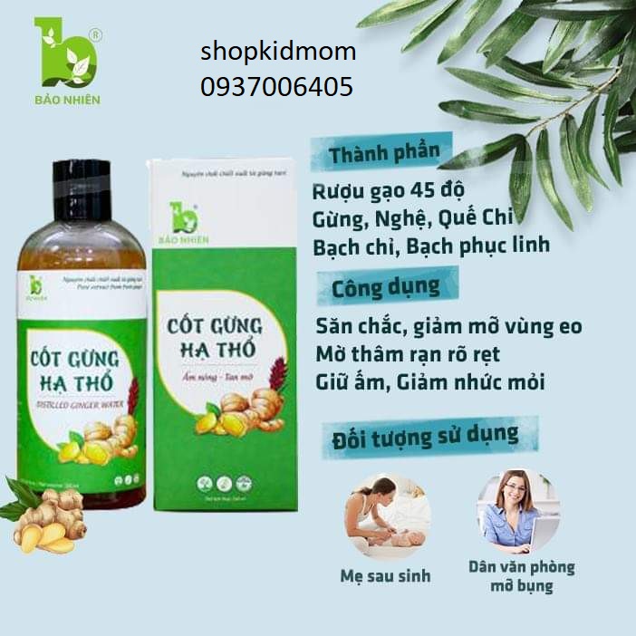 Cốt Gừng Hạ Thổ Bảo Nhiên Dành Cho Mẹ
