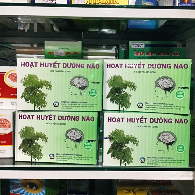 Hoạt huyết dưỡng não phúc vinh (hộp 100v)