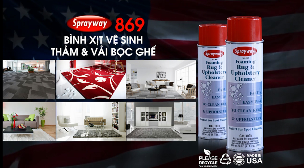 Chai xịt vệ sinh thảm, sofa, vải bọc ghế Sprayway 869