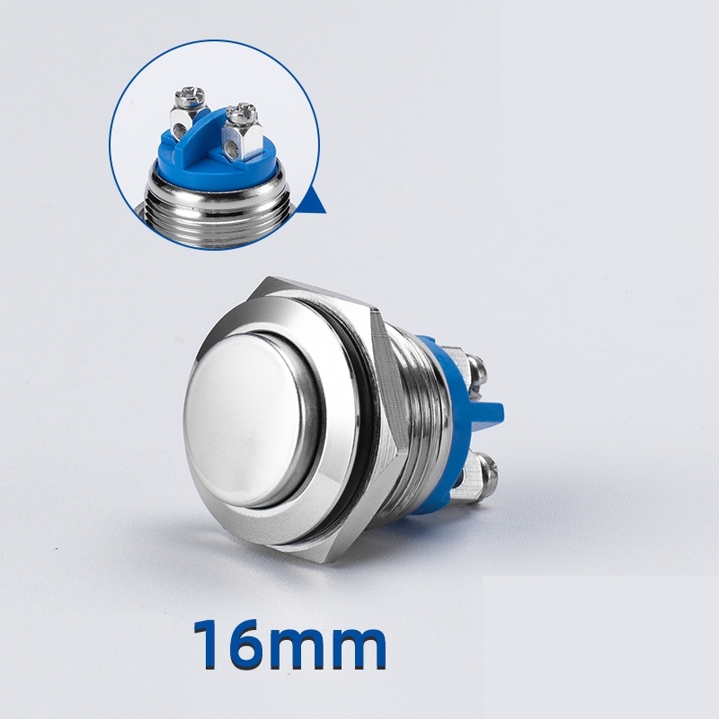 Nút nhấn đề khởi động  còi  kèn 12V kim loại - Công tắc nhấn / nhả cho xe hơi  ô tô ( 16mm,19mm)