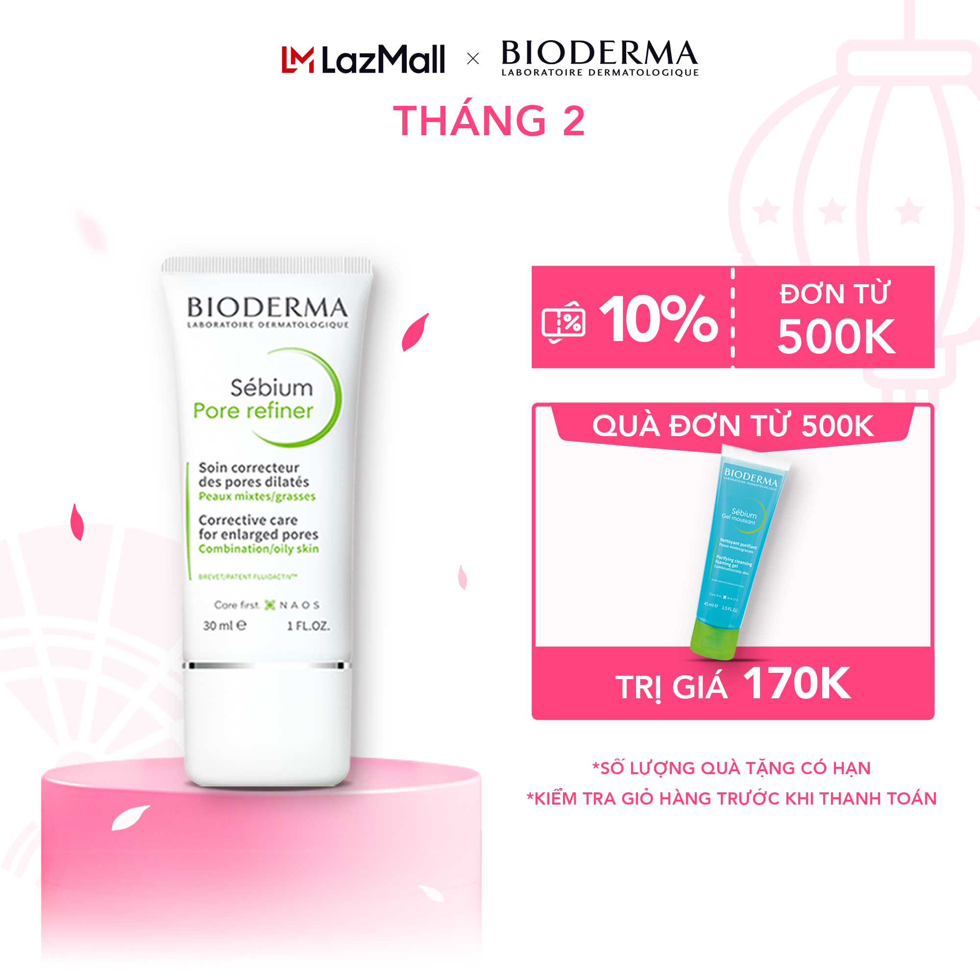 Kem dưỡng se nhỏ lỗ chân lông cho da hỗn hợp và da dầu Bioderma Sebium