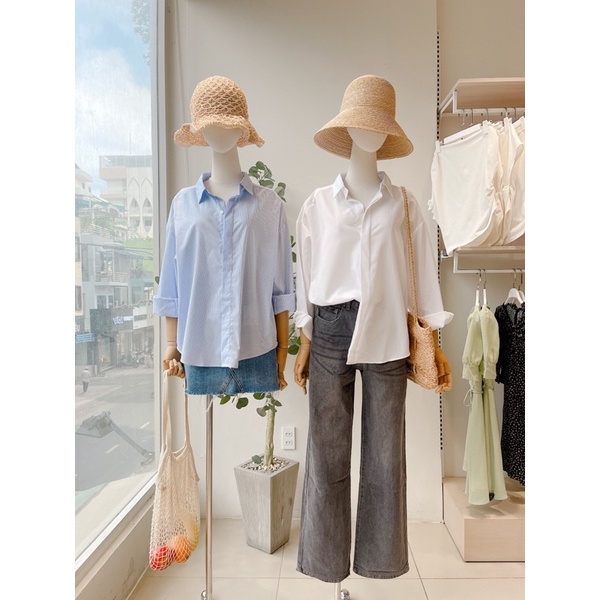 Áo sơmi nữ tay dài công sở form vừa basic MIEU - JM01