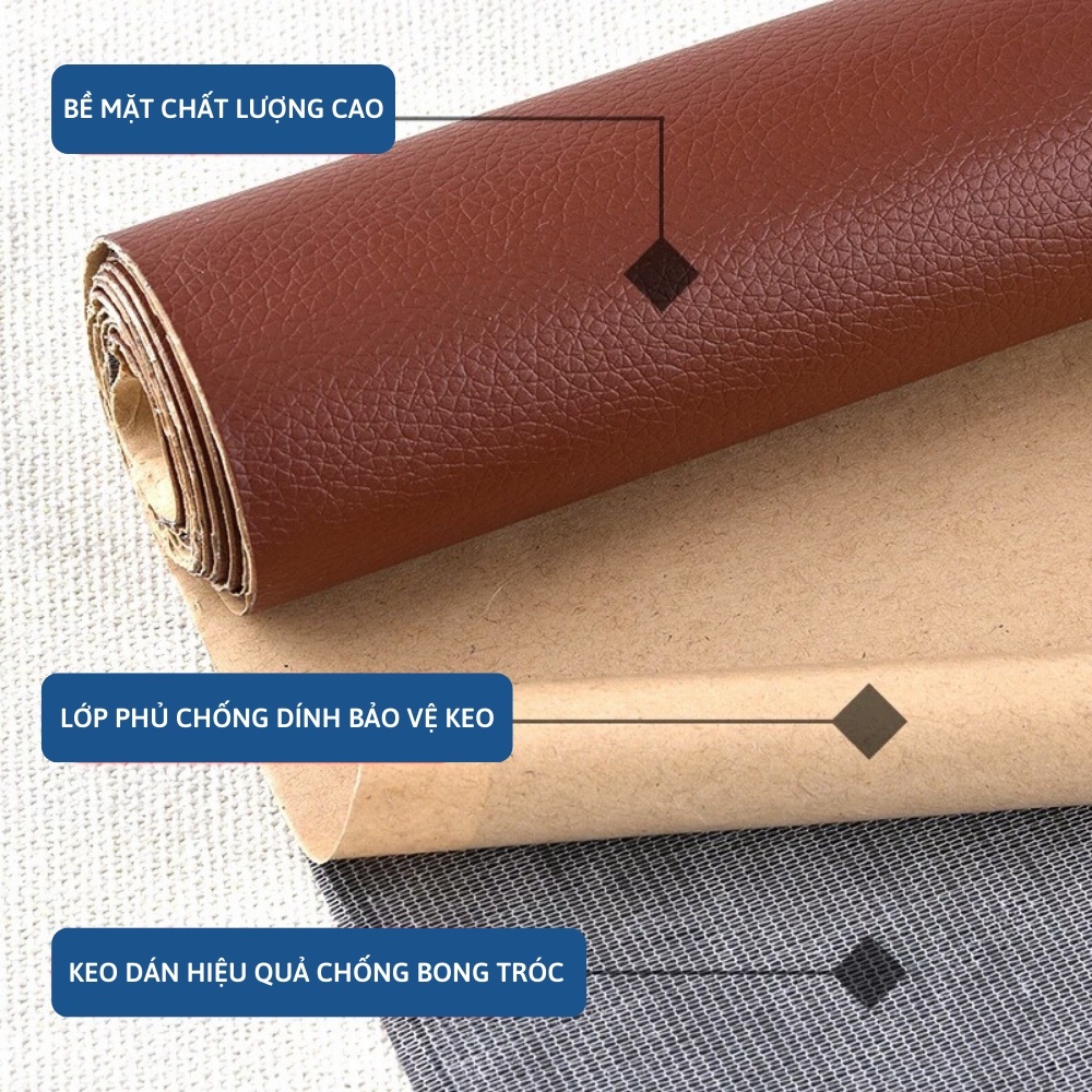Da dán ghế da PU tự dính sửa ghế sofa cỡ lớn, nội thất, đồ da