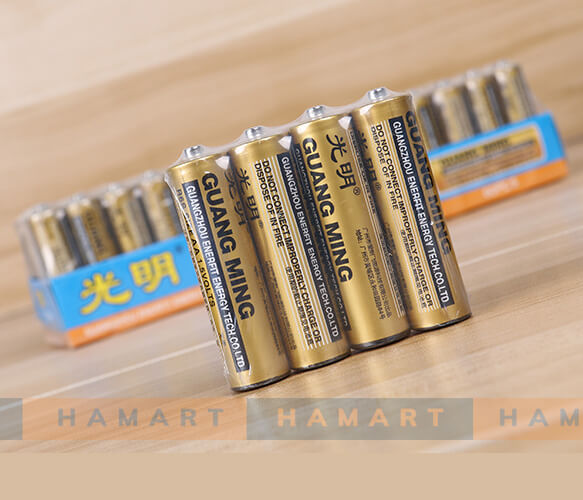 VỈ 4 VIÊN Pin Tiểu AA GUANG MING Pin 2A Đồng Hồ Treo Tường Hàng Nội Địa Chất Lượng Cao