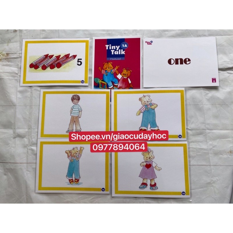 Flashcard Tiny Talk 1A-1B ( khổ A5 - ép plastic bền đẹp )