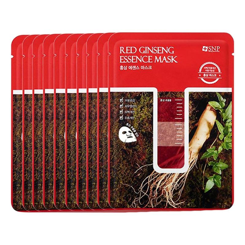 COMBO 10 MẶT NẠ HỒNG SÂM DƯỠNG ẨM SNP RED GINSENG ESSENCE MASK