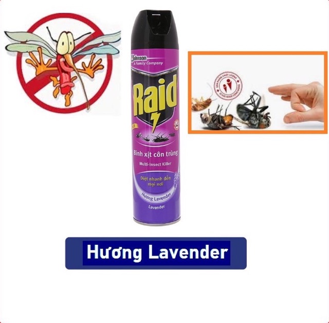 Bình xịt côn trùng diệt muỗi Raid 600ml
