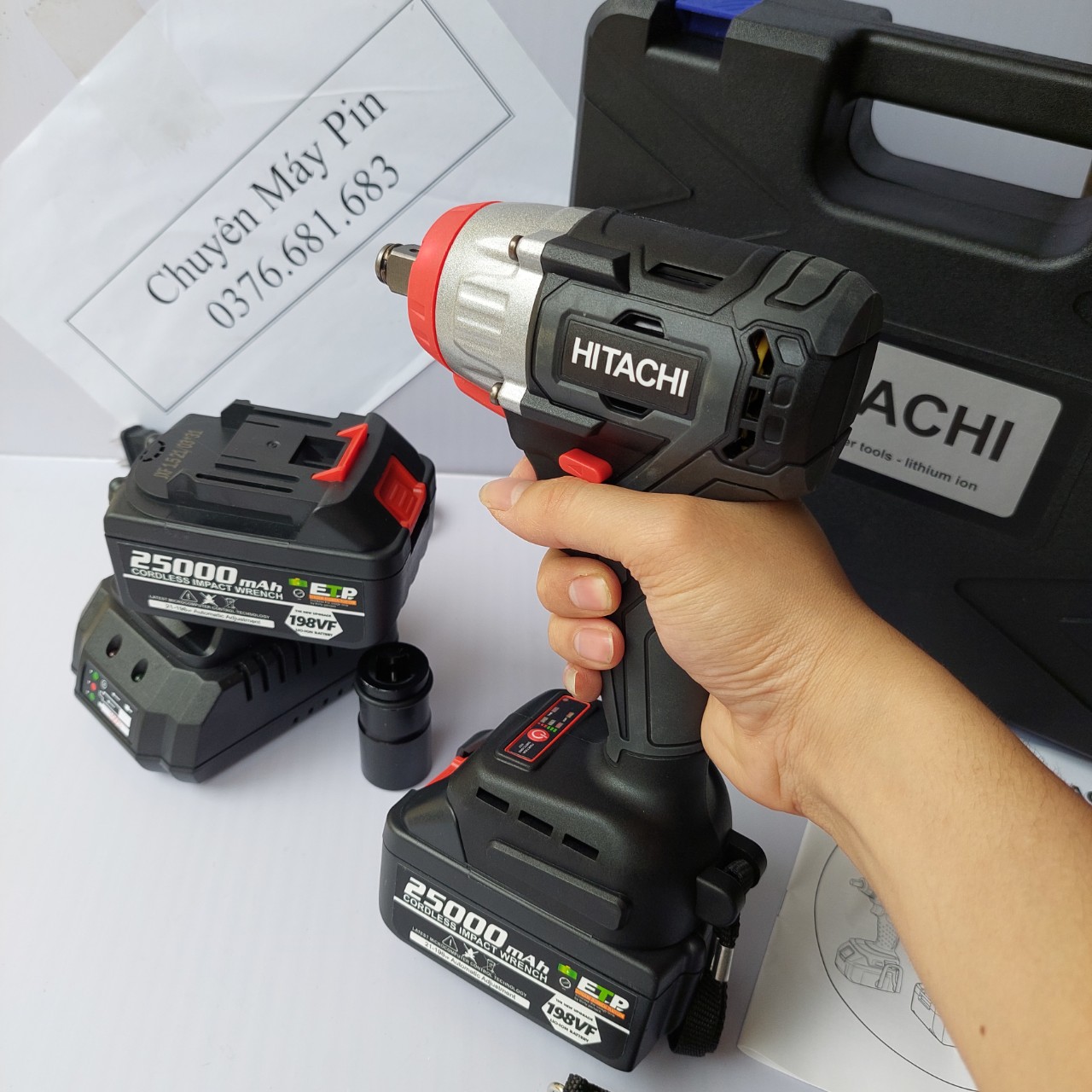 Máy Siết Bulong Hitachi 198v 3 Đèn Led