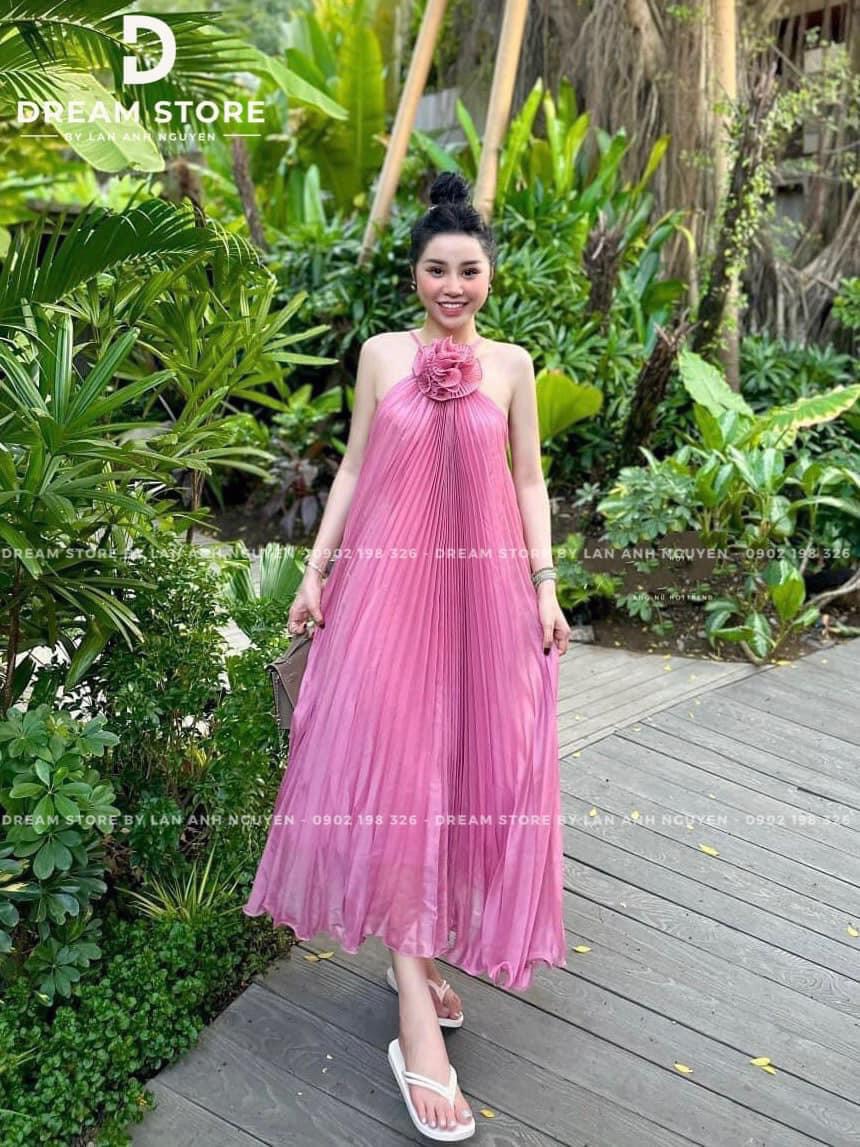 ĐẦM BIGSIZE MAXI ĐÍNH HOA CỔ D270 (TÁO ĐỎ BIGSIZE 55-90KG) 🍎🍎🍎