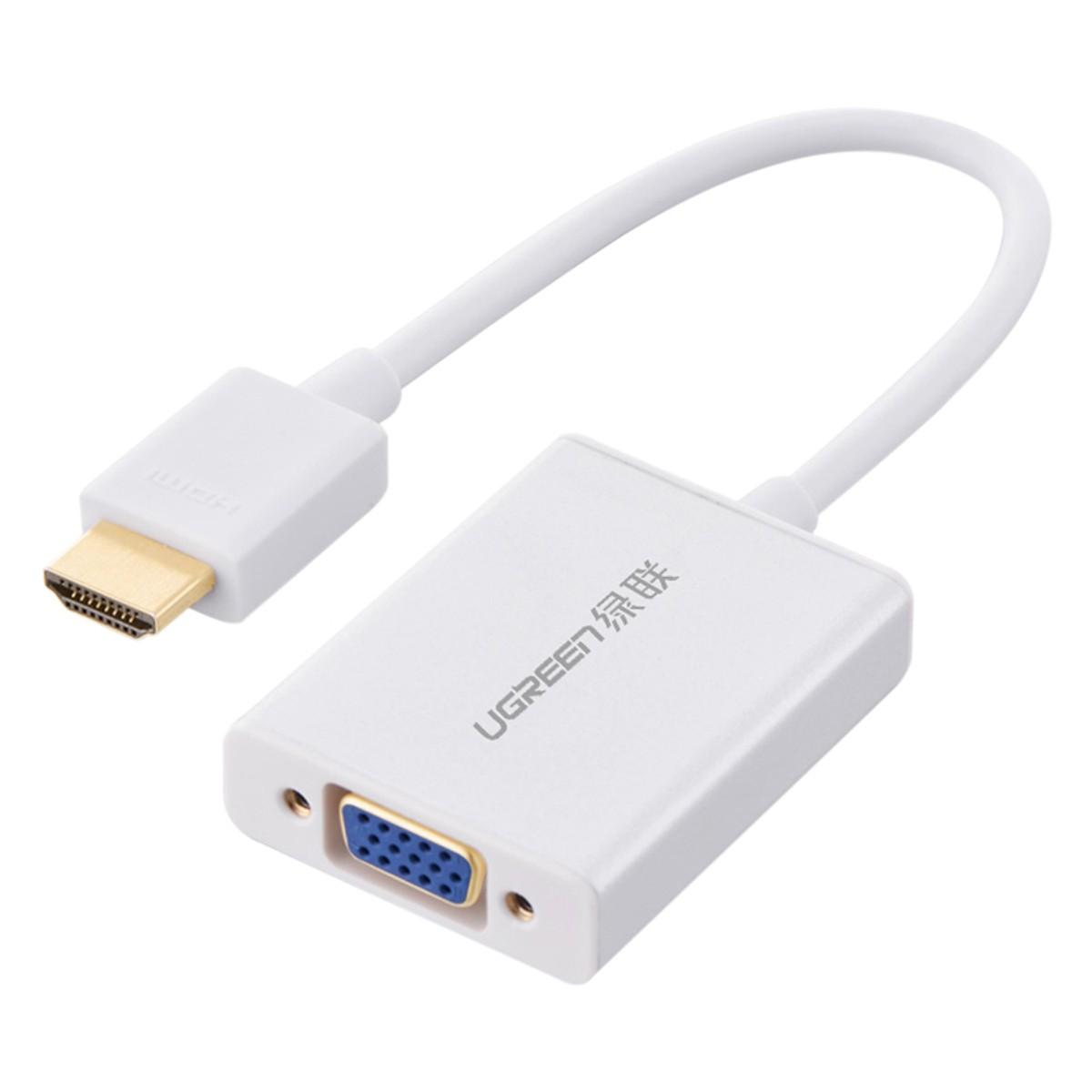 Cáp chuyển HDMI sang VGA có Audio UGREEN 40212 (Màu trắng)