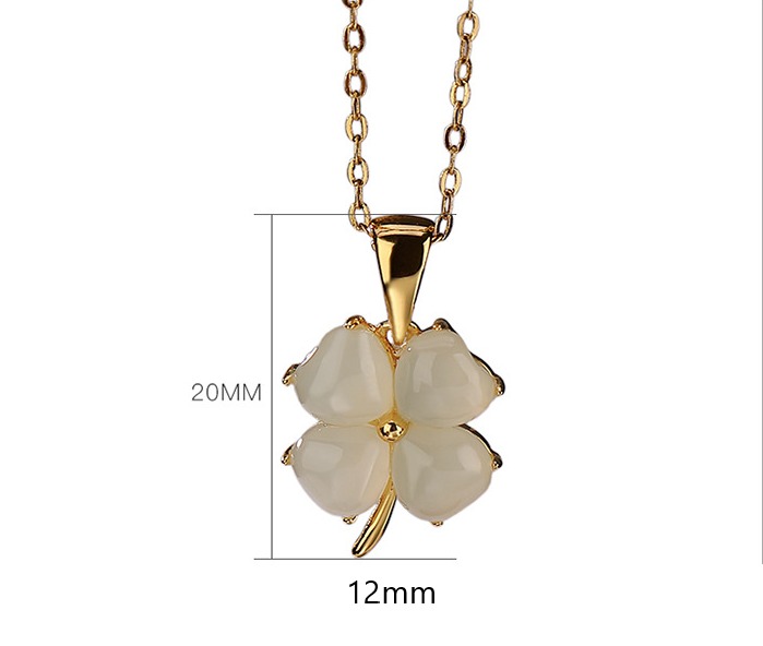 VC157 Mặt vòng cổ cỏ 4 lá và bạc mạ vàng