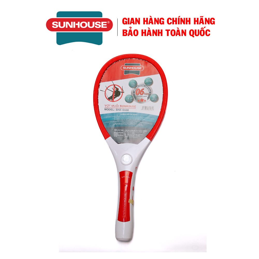 Vợt Muỗi Sunhouse SHE-E400 - Vợt đánh muỗi - Vợt bắt muỗi - Vợt muỗi điện - Vợt muỗi có đèn pin