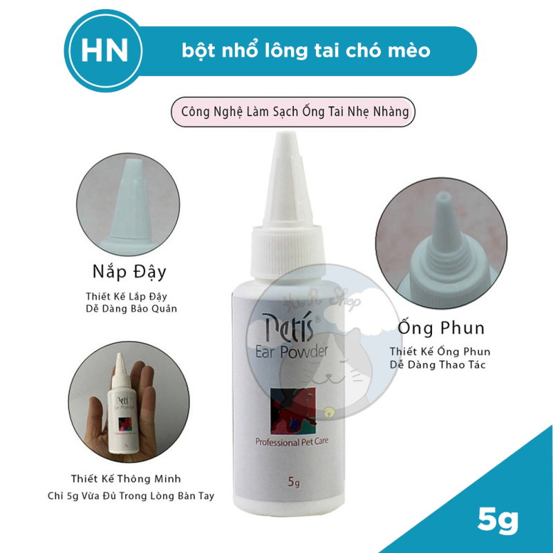 [HN] Bột Nhổ Lông Tai Cho Chó Mèo Petis Ear Powder 5g - Phụ Kiện Cho Thú Cưng