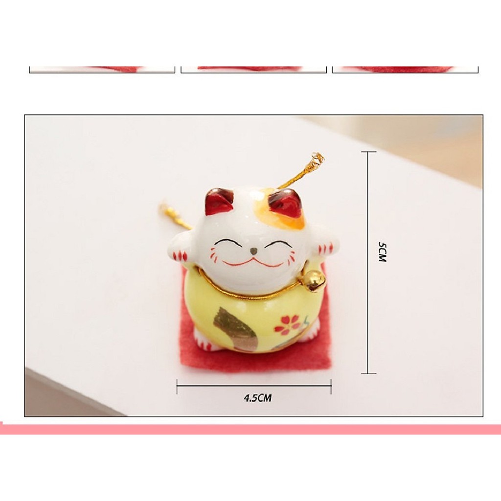 Bộ 5 tượng mèo thần tài may mắn