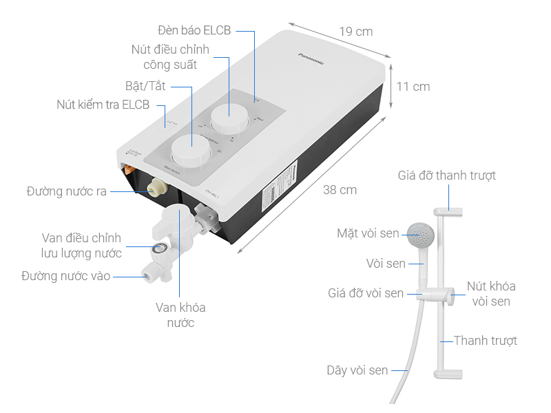 Máy Nước Nóng PANASONIC DH-4RL1