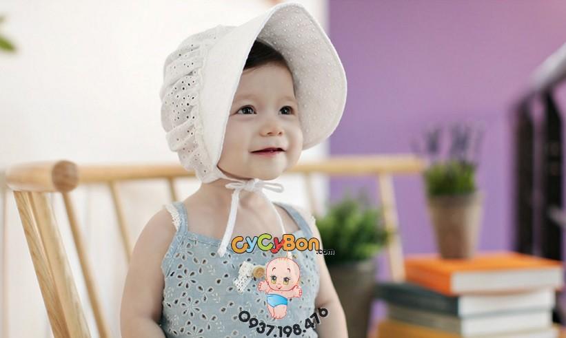 Nón Cho Bé Kiểu Cô Gái Hà Lan Vải Thêu