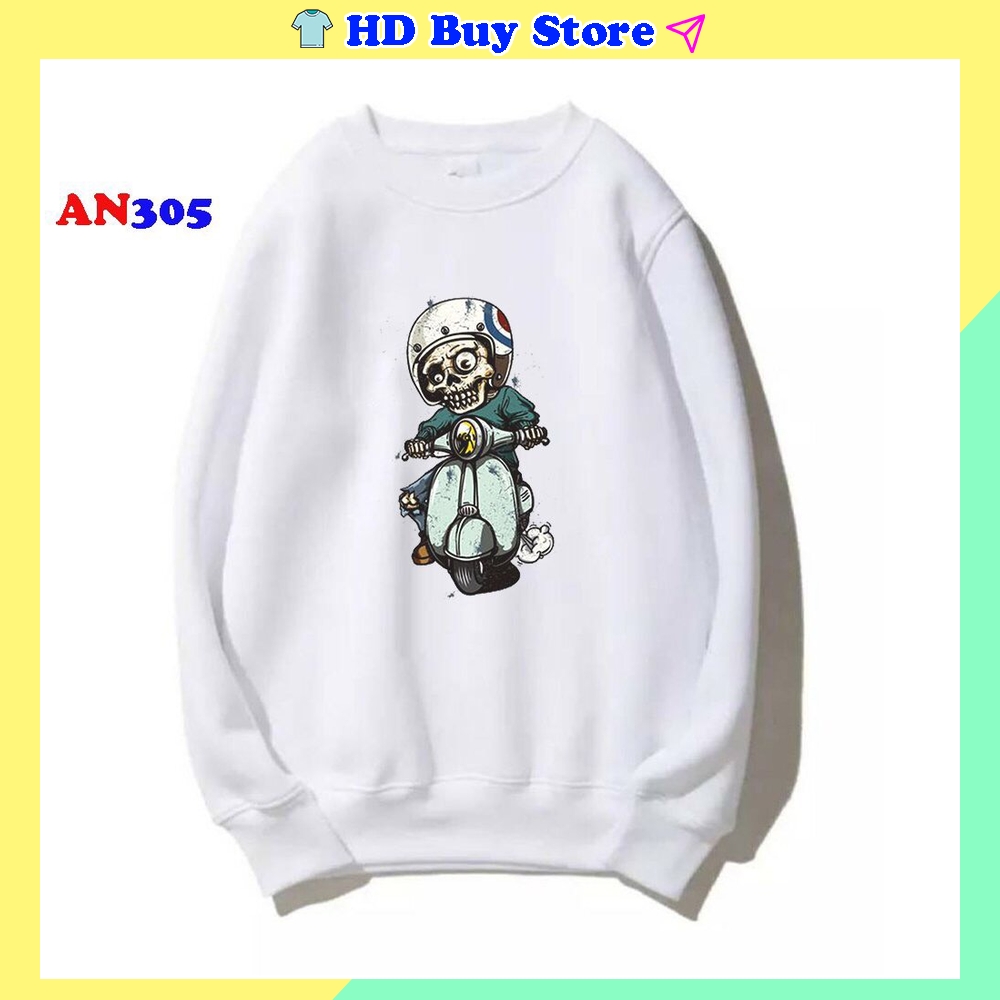 Áo Sweater nam nữ cổ tròn chất liệu nỉ bông ấm áp thời trang phong cách Hàn Quốc AN305