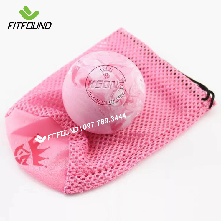 Lacrosse ball- bóng cao su đơn pha màu massage giãn cơ/ dãn cơ trị liệu cỡ 6,3 cm ksone