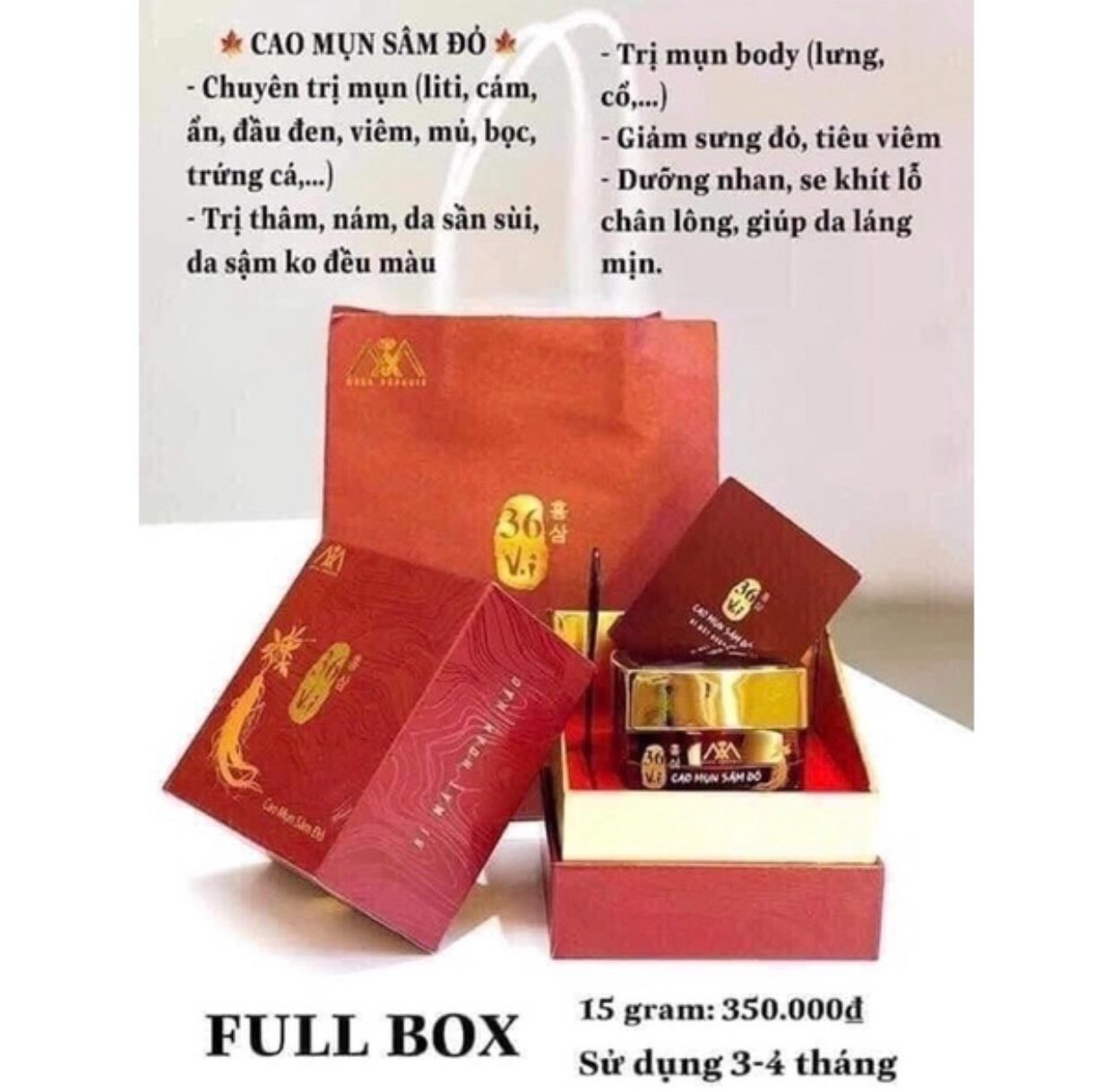 Cao Mụn Sâm Đỏ hộp 15gr