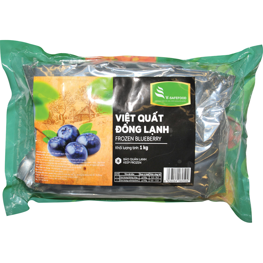 Việt quất đông lạnh Vsafe Food 1kg