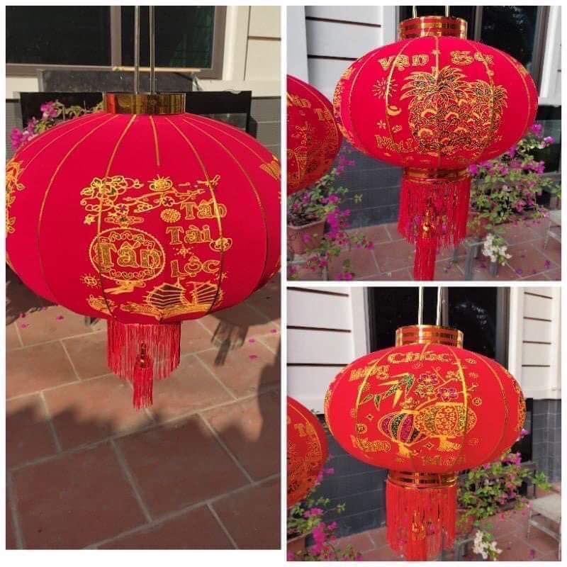 Combo 02 đèn lồng trang trí nhà cửa ngày lễ tết, ,đường kính 50cm lộng lẫy cho gia đình