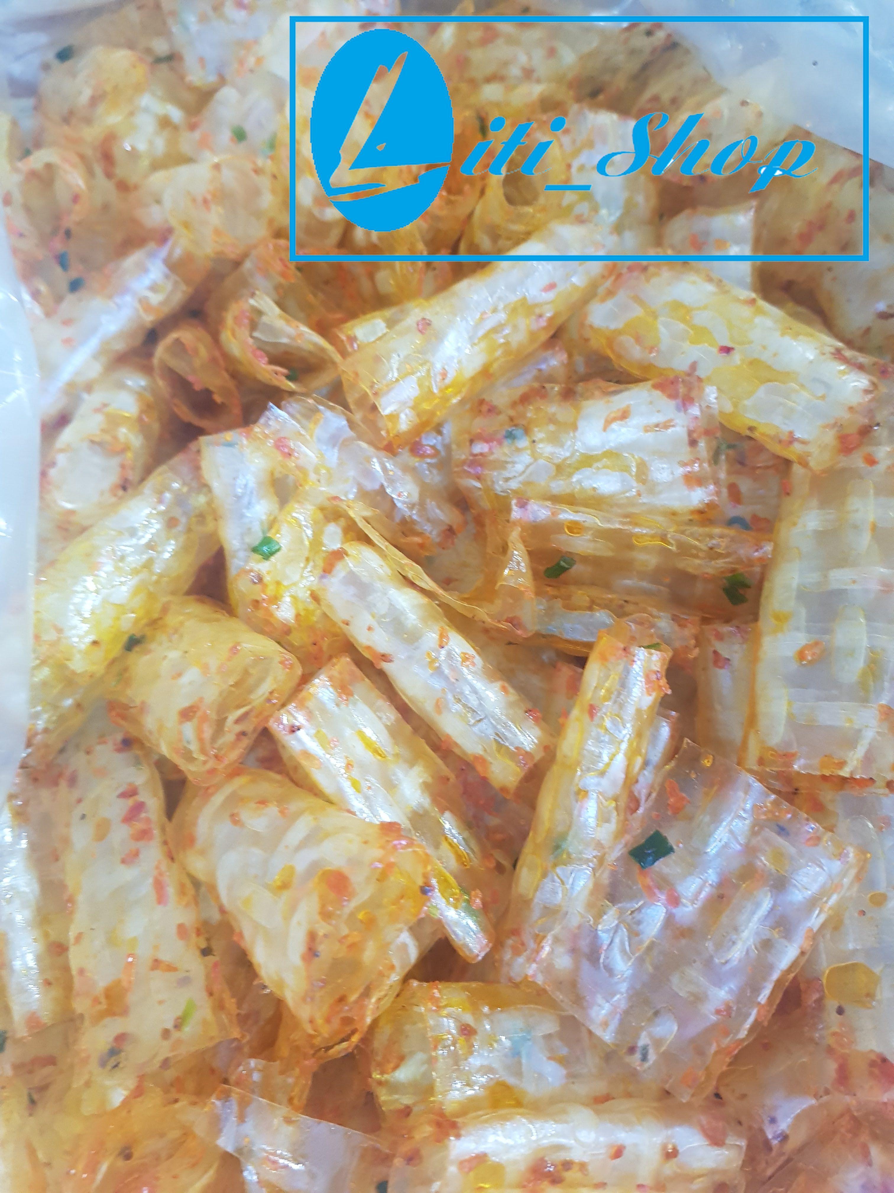 [500Gr] Bánh tráng Cuộn Ruốc sate (Màu vàng)