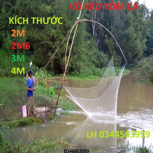 Vó kéo tôm - Vó Kéo Cá Nhiều Kích Thước