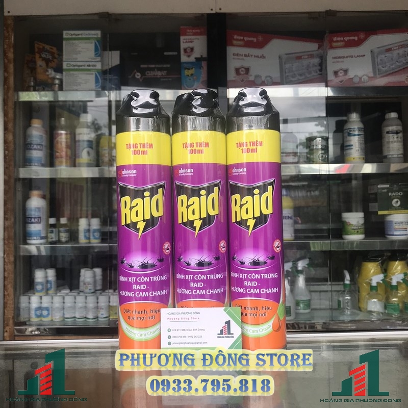Bình xịt muỗi, côn trùng Raid (600ml - 700ml)