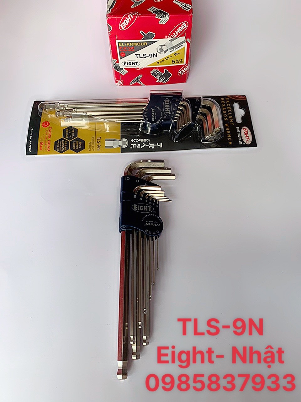 [Freeship+quà tặng 19k] Bộ lục giác 9 chiếc đầu bi dài 1.5-10 mm TLS-9N Eight Nhật tại Máy cầm tay NTT bảo hành dài hạn  tuổi thọ cao